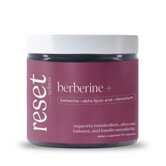 Reset Wellness Berberine+ bottle and capsules for daily wellness support