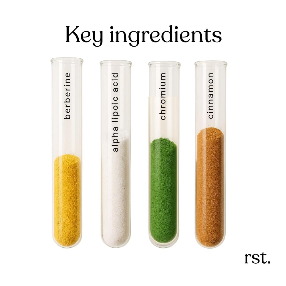 Reset Wellness Berberine+ ingredient blend featuring berberine, ALA, chromium, cinnamon