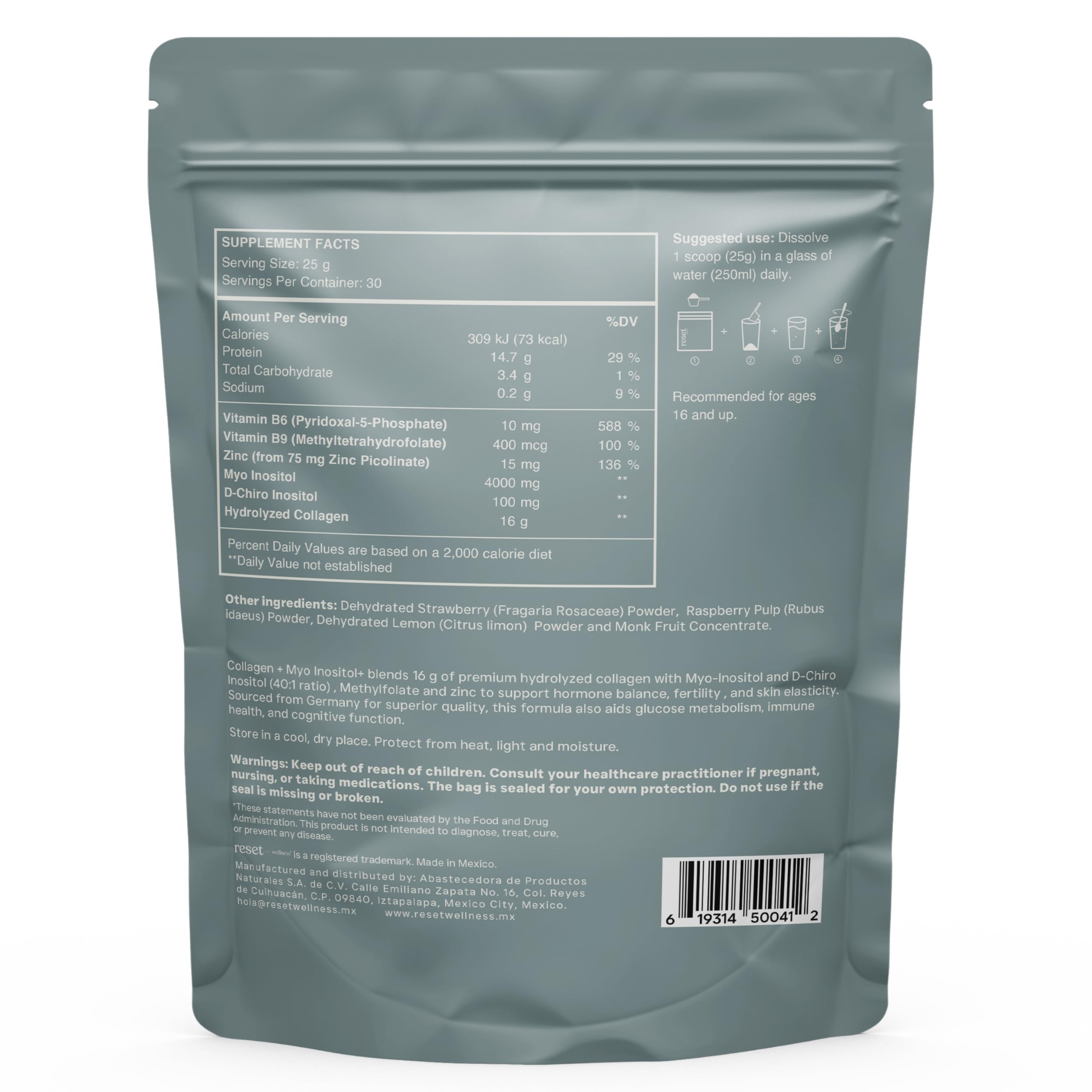 Reset Wellness GMP-certified non-GMO production ensures quality ingredients.