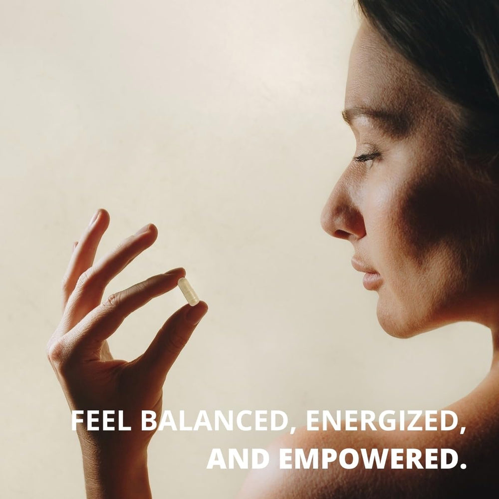 Harmony+ zinc capsules suggest immune balance and hormonal support.