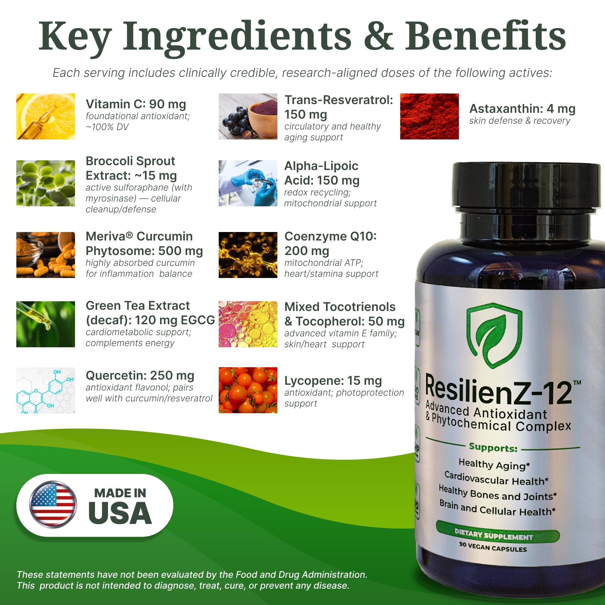 ResilienZ-12 Meriva Curcumin capsules shown for high bioavailability