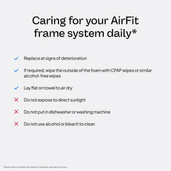 Closeup of AirFit F30i frame showing construction details.