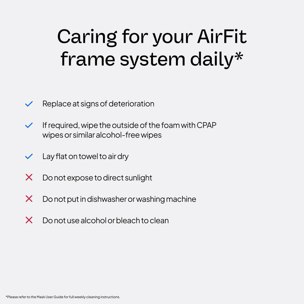 ResMed AirFit F30i frame shown without headgear for custom fit.