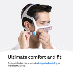 ResMed AirFit N20 magnetic clips: quick-release attachment for easy setup.