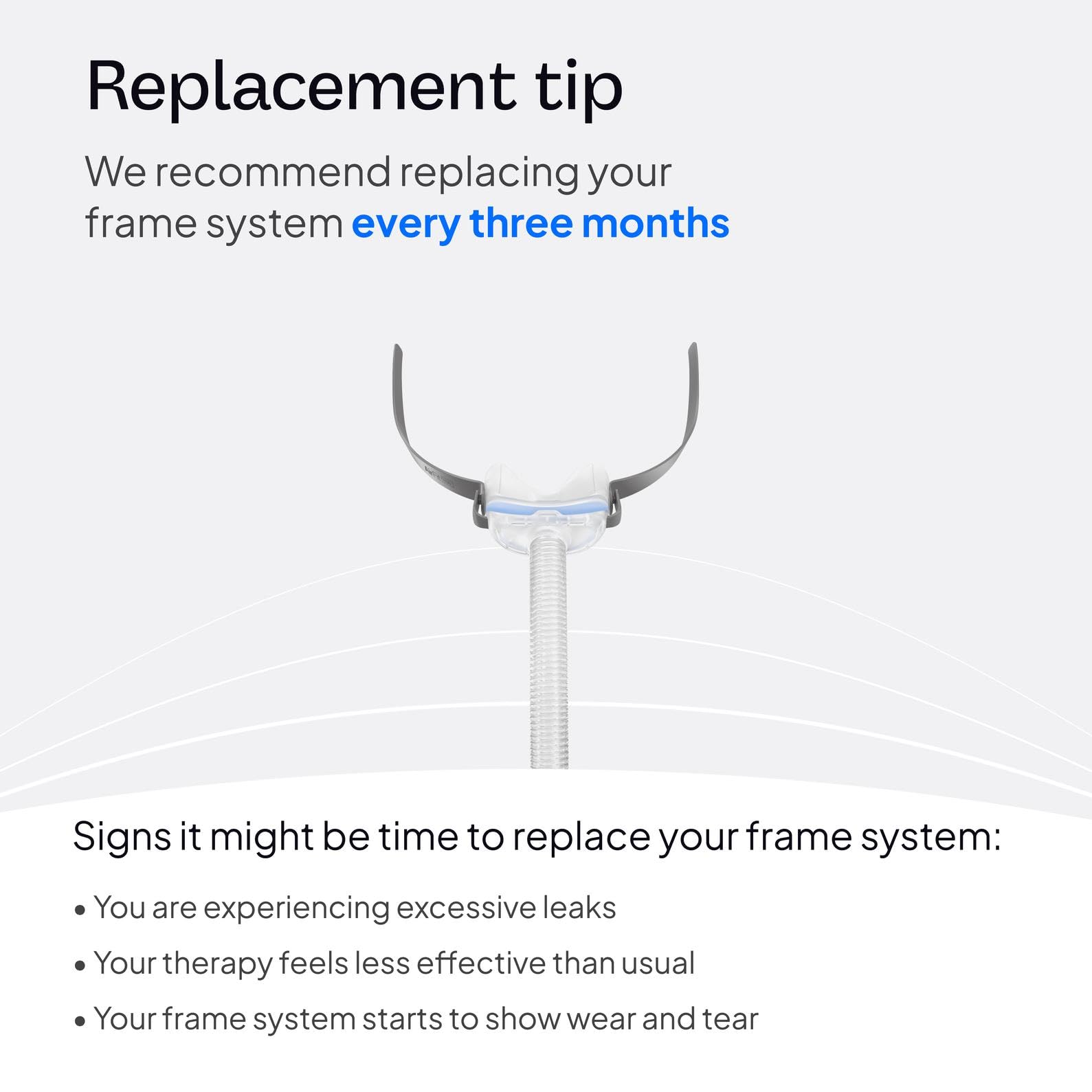 Frame connection port detail highlighting simple CPAP compatibility