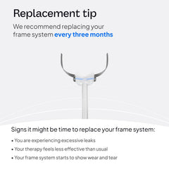 Frame connection port detail highlighting simple CPAP compatibility