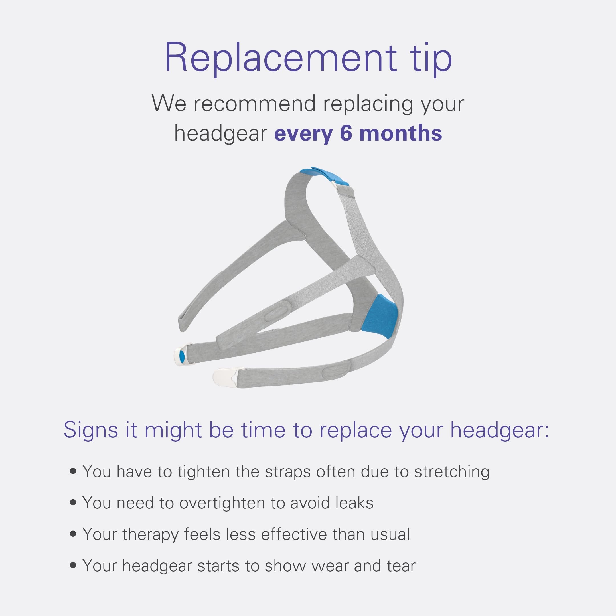 ResMed AirFit N30 headgear focuses on comfort during nightly use.