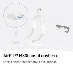 ResMed AirFit N30i cushion under-nose view for natural breathing support