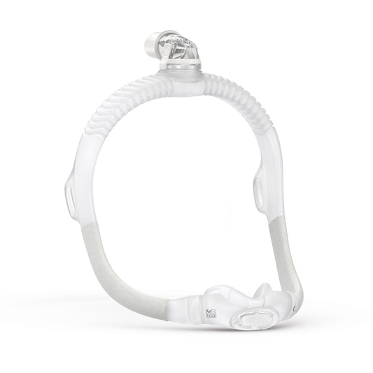 ResMed AirFit N30i frame with elbow and nasal cradle cushions for comfort.