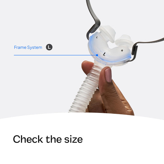 ResMed AirFit P10 nasal pillows cushion delivers lightweight comfort and secure seal.