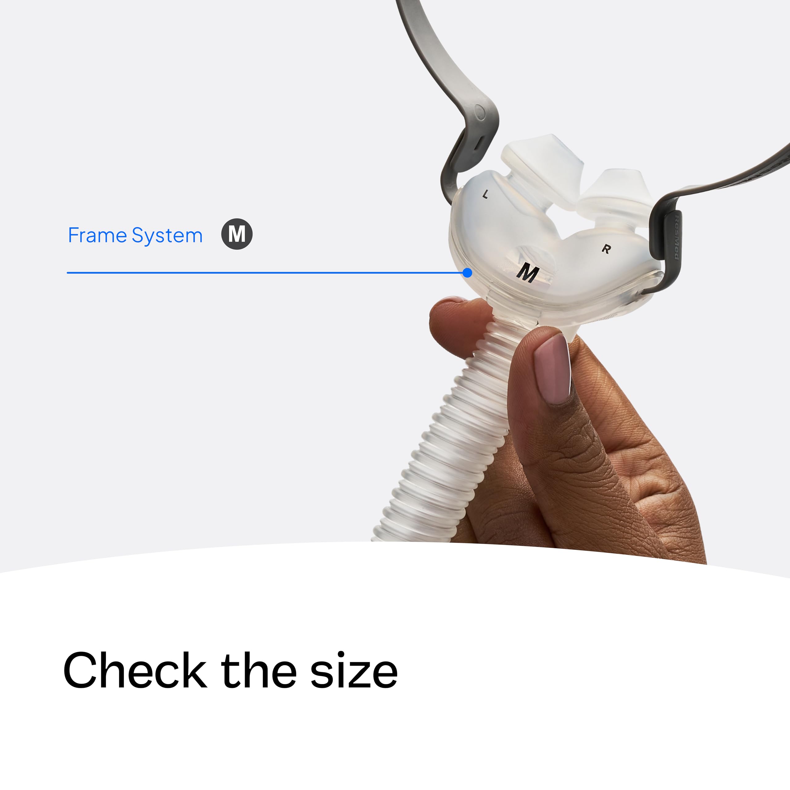 ResMed AirFit P10 nasal pillows cushion for comfortable CPAP fit.