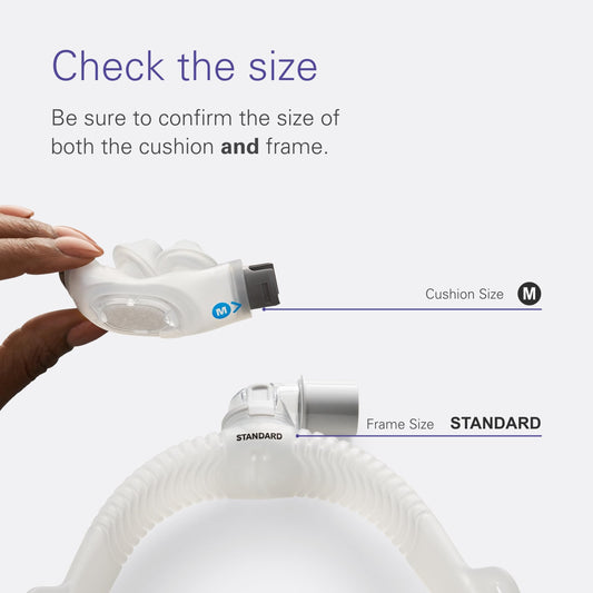 ResMed AirFit P30i top-head tube connection enabling freer movement during sleep