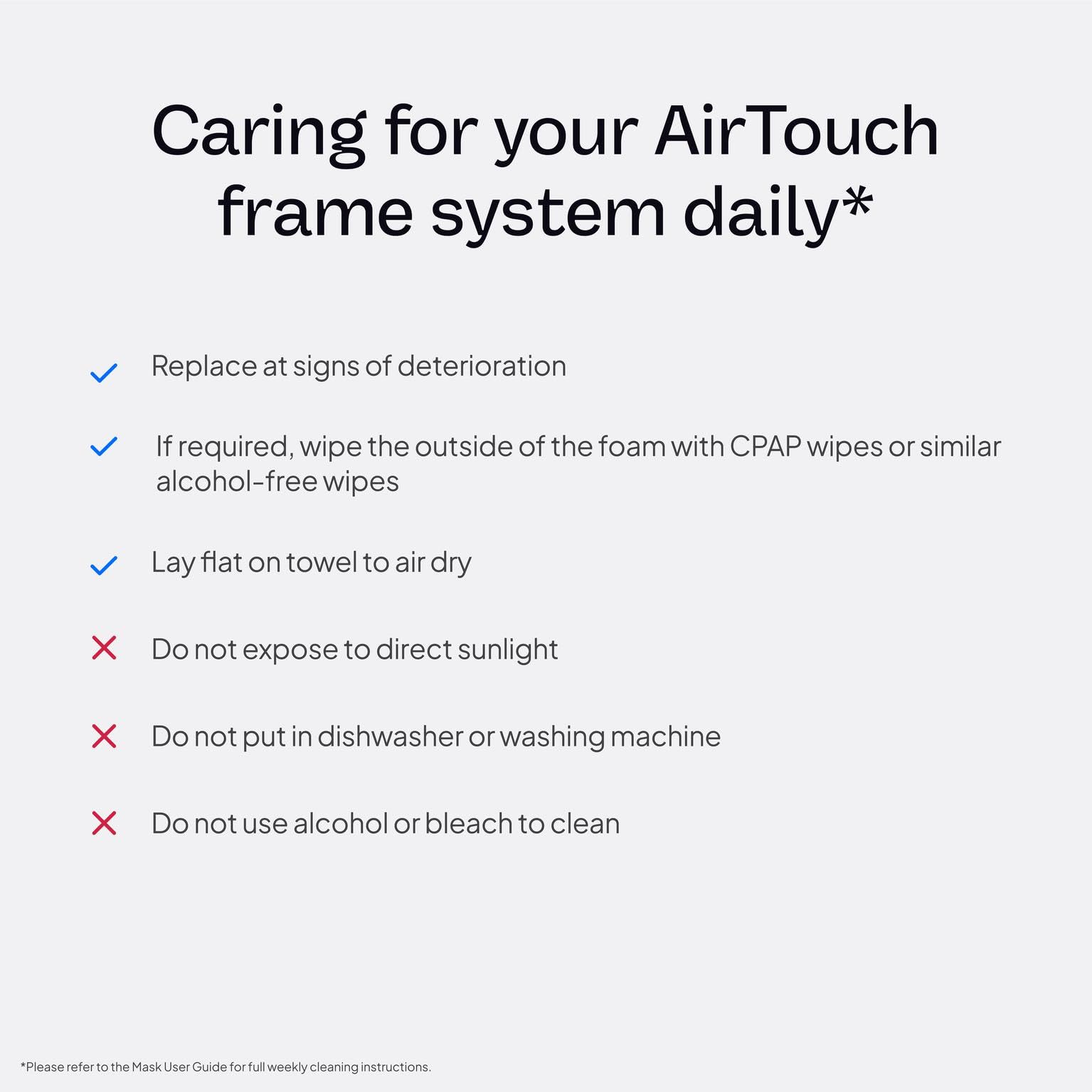ResMed AirTouch F20 replacement frame small supports quick setup updates