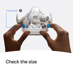 ResMed AirTouch F20 frame system closeup showing a lightweight, precise frame