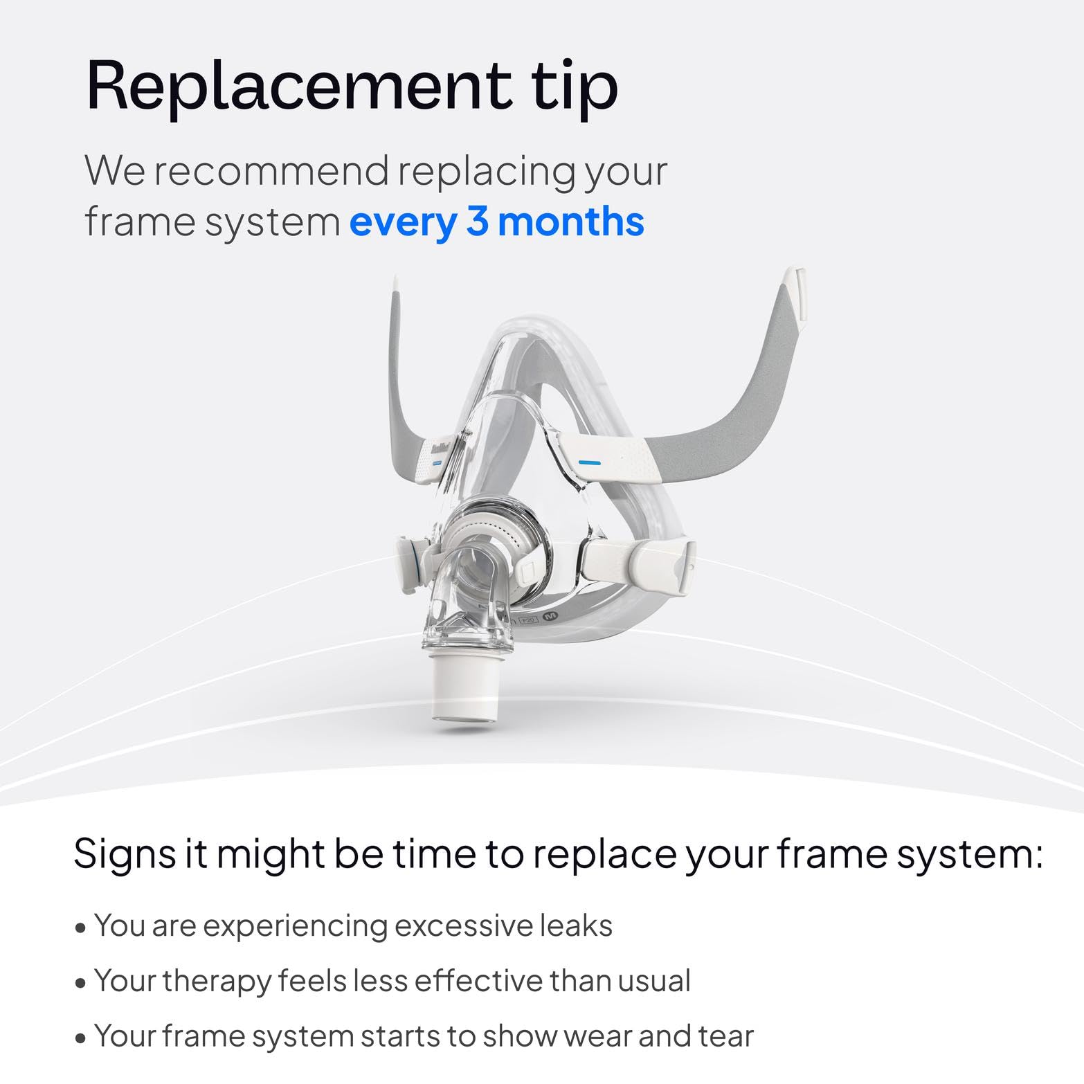 ResMed AirTouch F20 frame system unboxing perspective for fast replacement