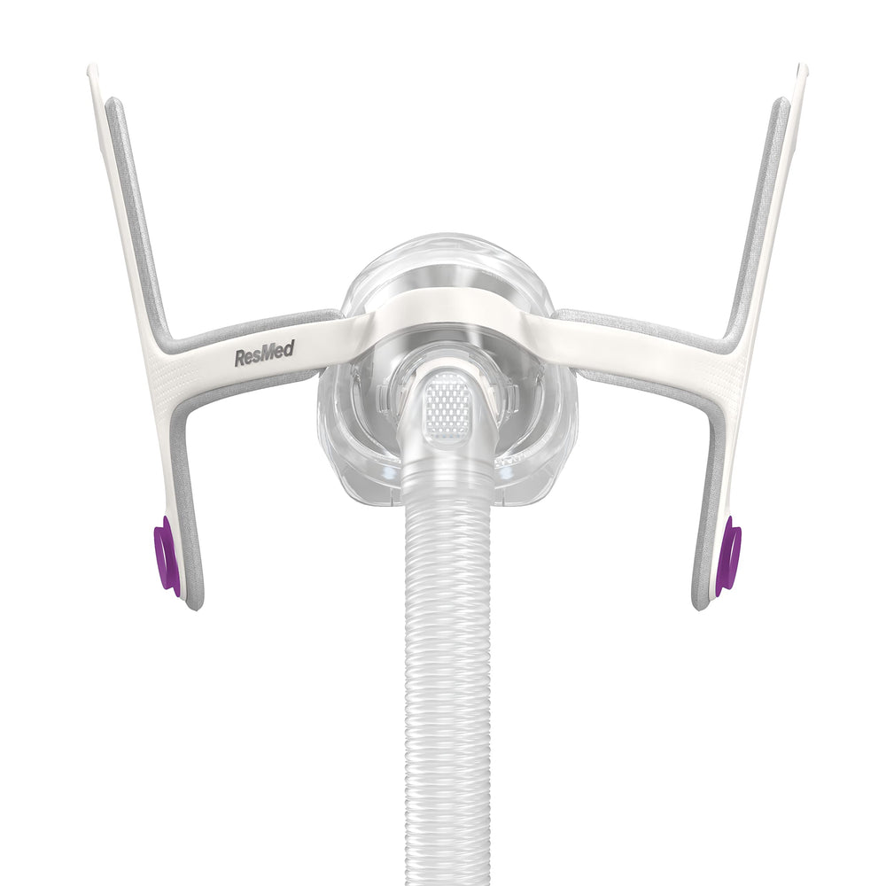 ResMed AirTouch N20 for Her nasal cushion offers a soft, adaptive seal for comfortable sleep.