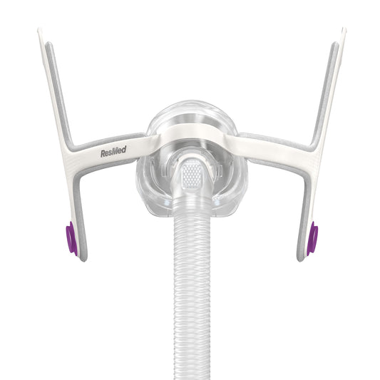 ResMed AirTouch N20 for Her nasal cushion offers a soft, adaptive seal for comfortable sleep.