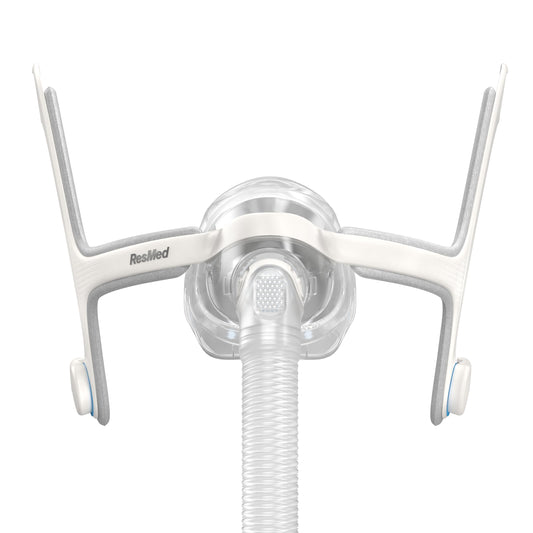 ResMed AirTouch N20 nasal cushion provides soft, personalized comfort for nightly wear.