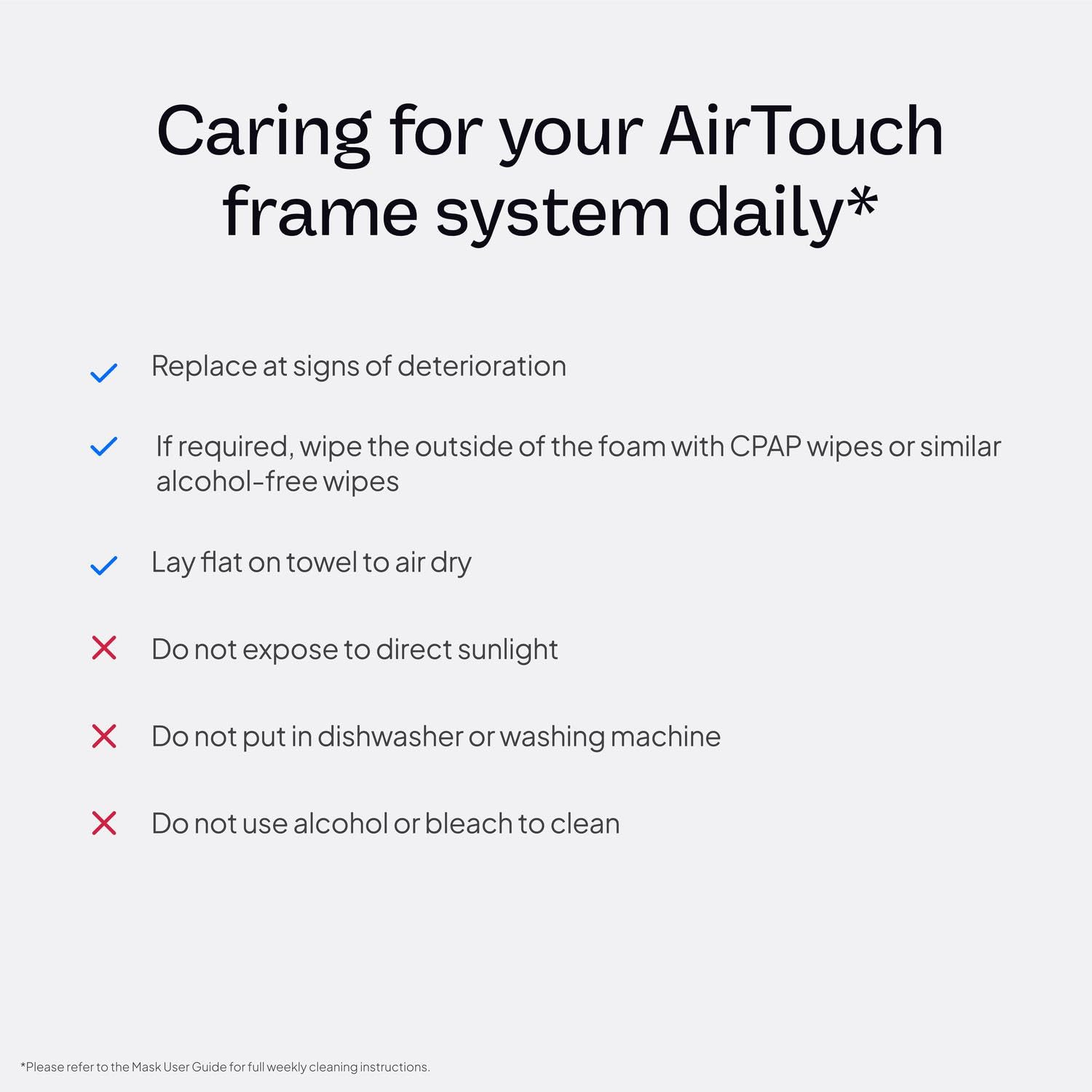 ResMed AirTouch N20 memory foam cushion delivers adaptive comfort and fit.