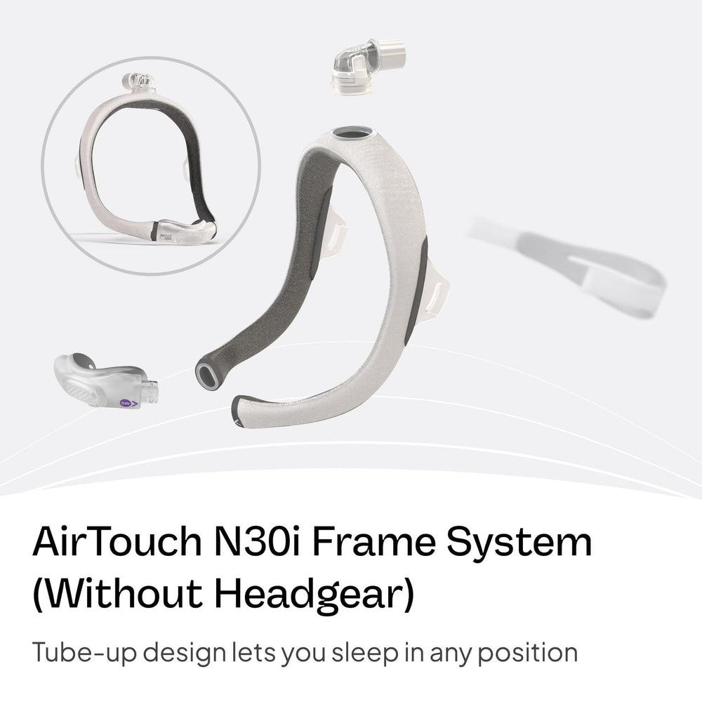 ResMed AirTouch N30i ComfiSoft nasal cushion closeup with soft seal