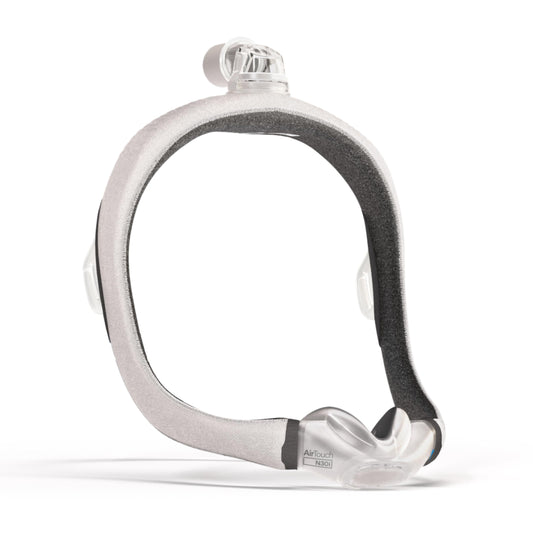 ResMed AirTouch N30i frame close-up with fabric wrap for gentle comfort