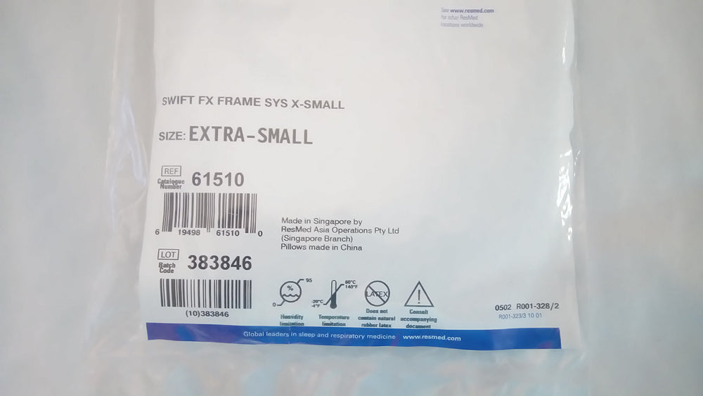 ResMed Swift FX XS frame assembly kit image highlighting parts for frame refresh