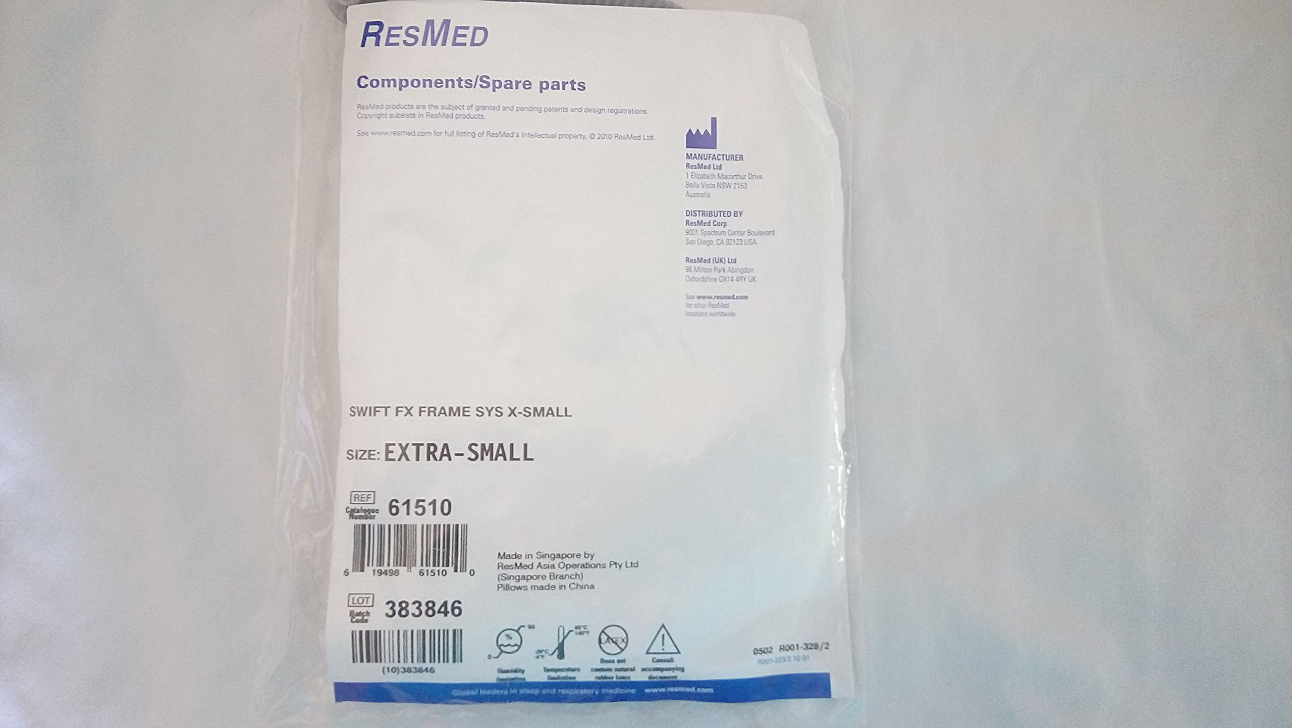 ResMed Swift FX XS frame detail of the dual-wall nasal pillow for a gentle seal