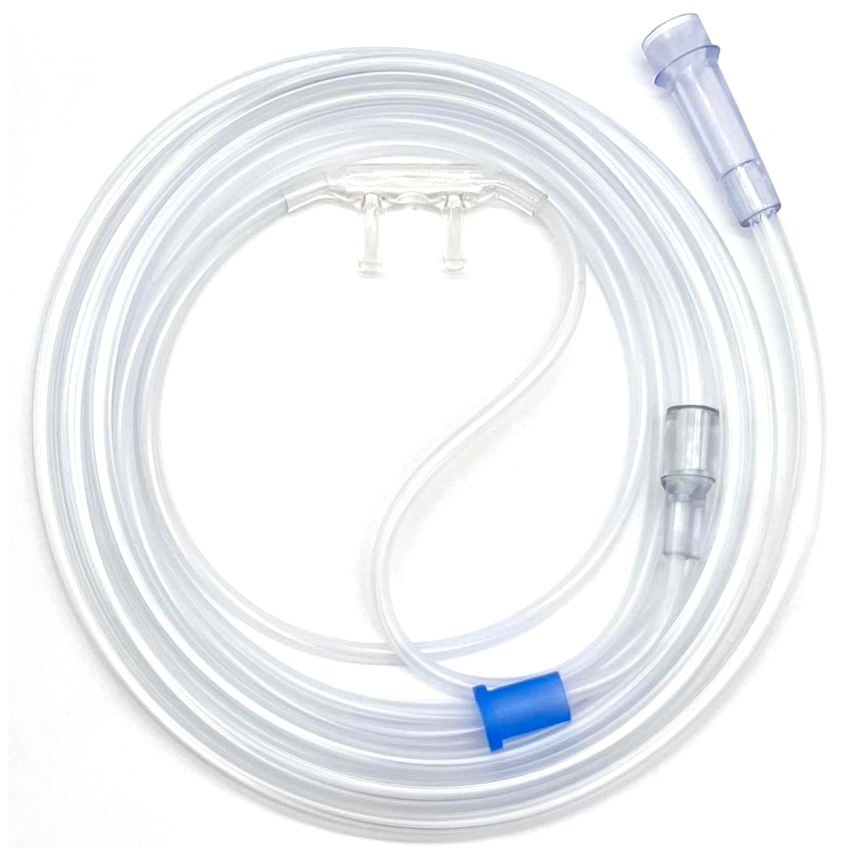 ResOne 4ft soft adult cannula with curved prongs for comfortable nasal fit during home use.