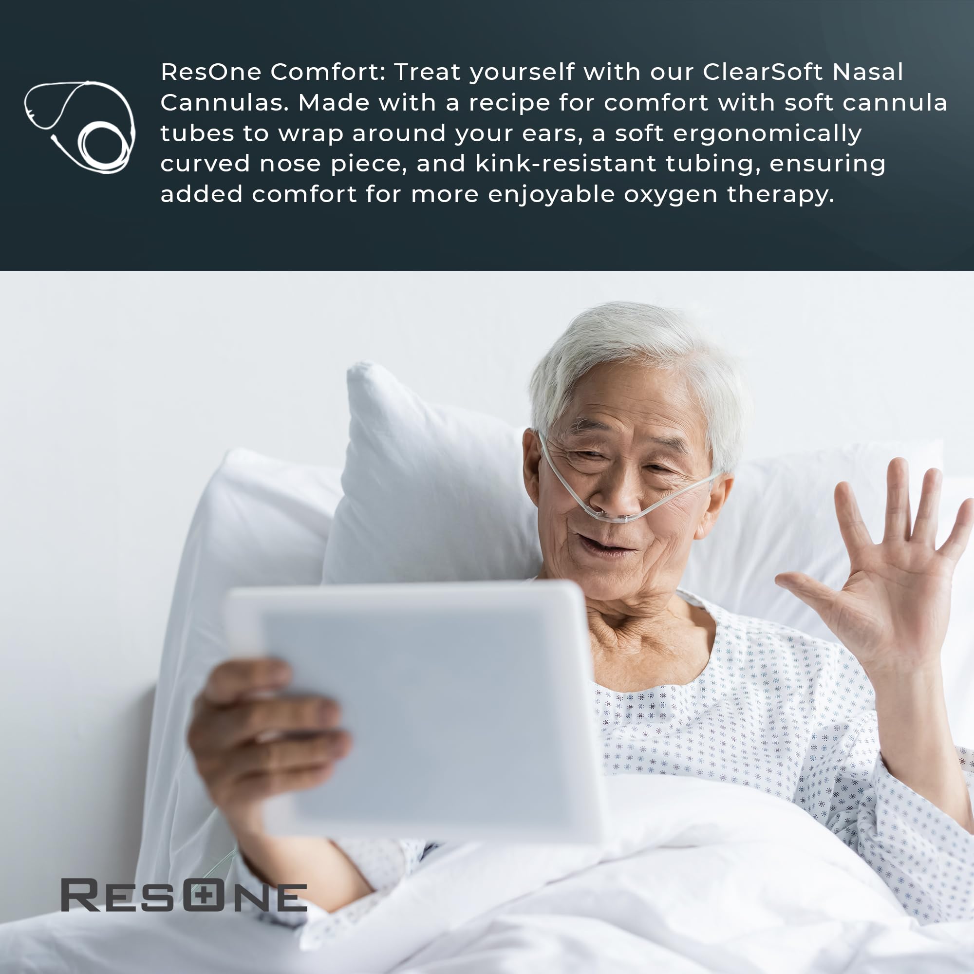 ResOne cannula supports standard flow up to 6 LPM for flexible oxygen therapy.