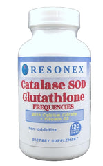 Resonex Catalase-SOD-Glutathione tablets bottle front for daily enzyme support.