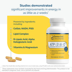 Dosage chart illustrating daily serving options for ATP 360.