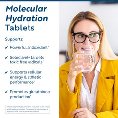 Researched Nutritionals H2 Absorb tablet dissolving in water for instant hydrogen-rich hydration.