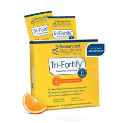 Researched Nutritionals liposomal glutathione bottle pour demonstrates potent liposomal delivery for daily energy