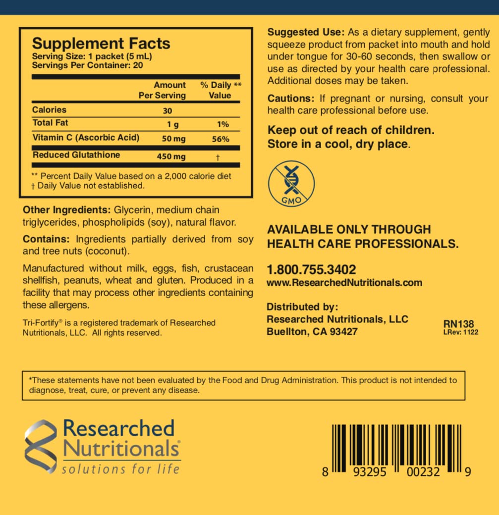 Researched Nutritionals room-temperature potency label indicates full potency without refrigeration