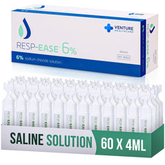 Resp-Ease 6% saline bottle for convenient nasal and eye moisturizing on the go.