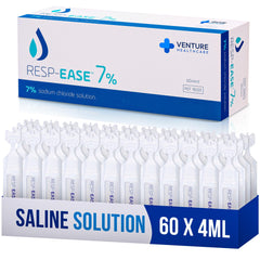 Resp-Ease 7% saline bottle front view for daily nasal and eye cleansing.
