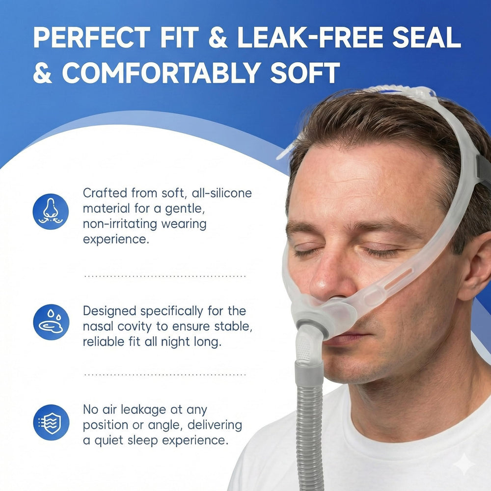 RespWellness medium-size nasal pillow fits Swift FX users well