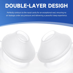 RespWellness ultra-soft silicone nasal pillow offers comfortable fit and reduced nasal pressure