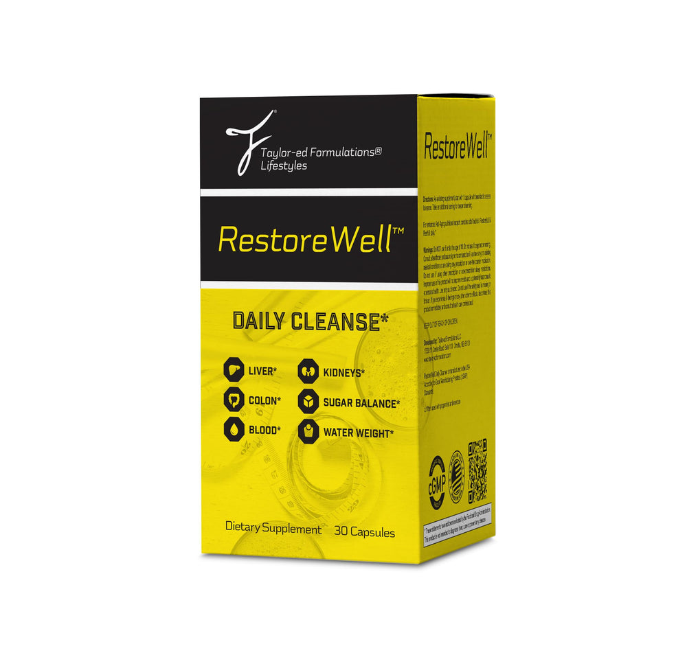 Restorefull Daily Cleanse label close-up highlighting the formula.