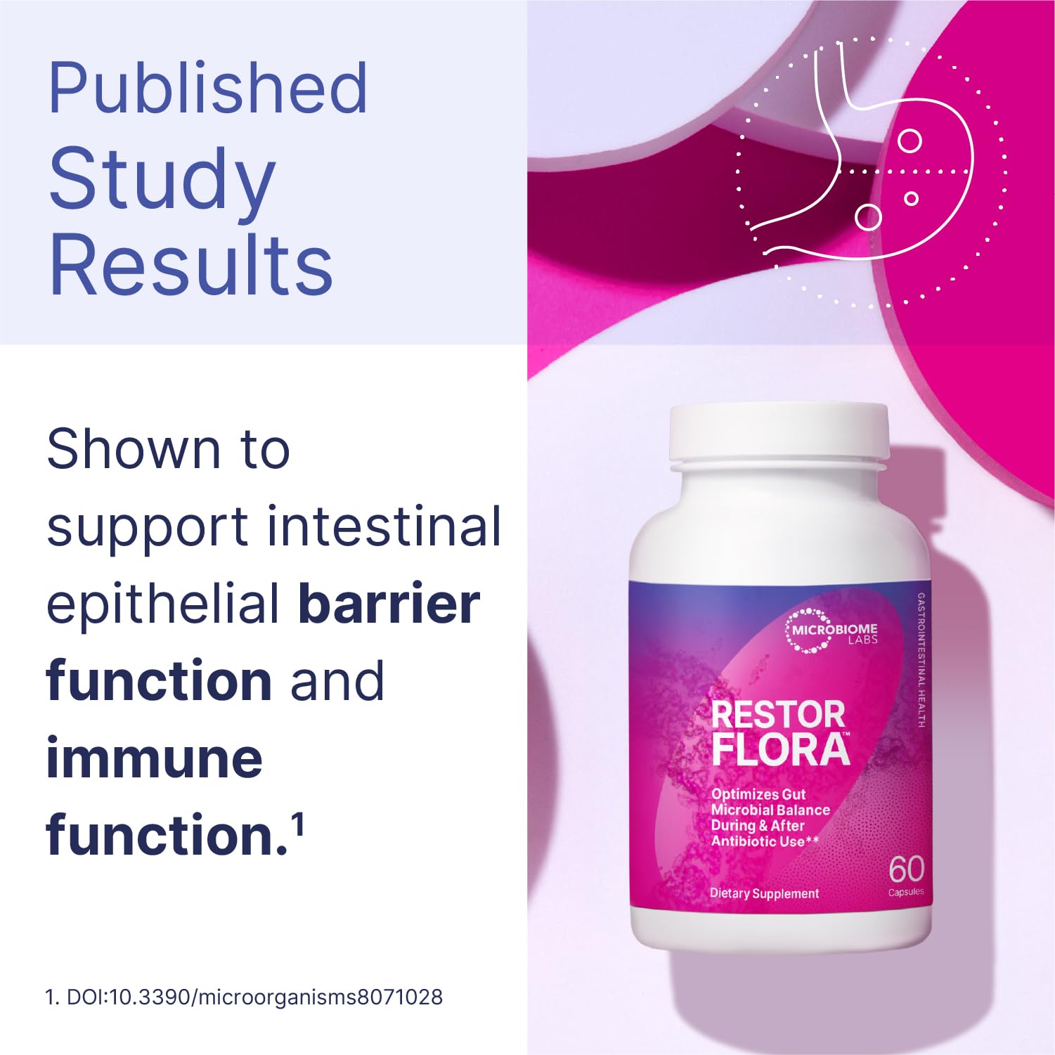 Restorflora capsules opened to reveal sprinkle-friendly contents.
