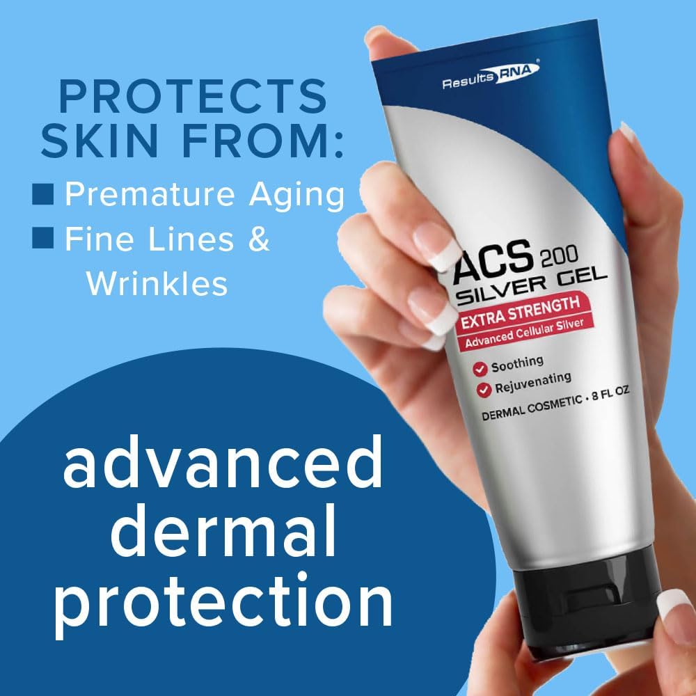 Results RNA ACS 200 gel shown on both face and body for dermal care.