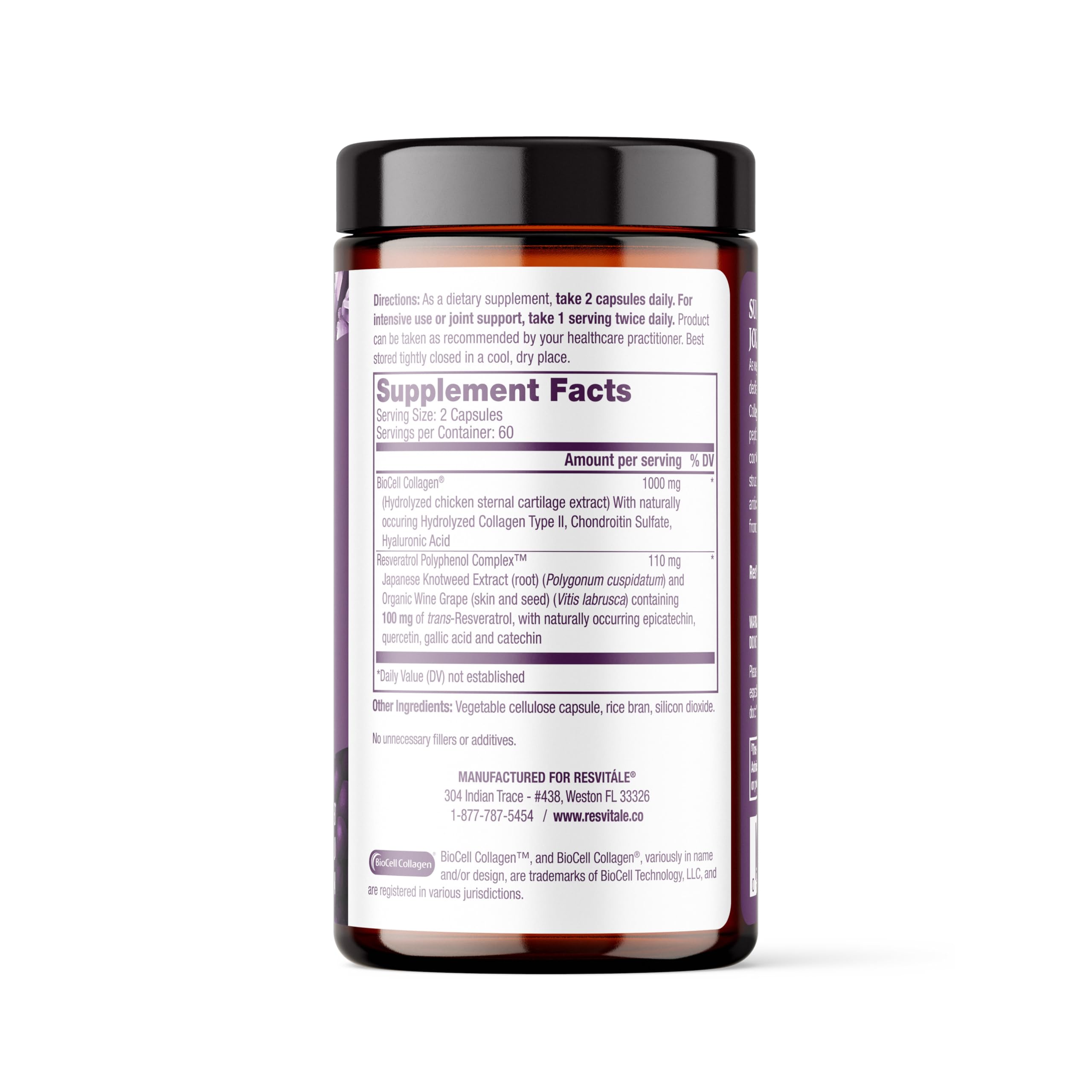 ResVitale Collagen Enhance bottle pour demonstrates easy daily use with water.