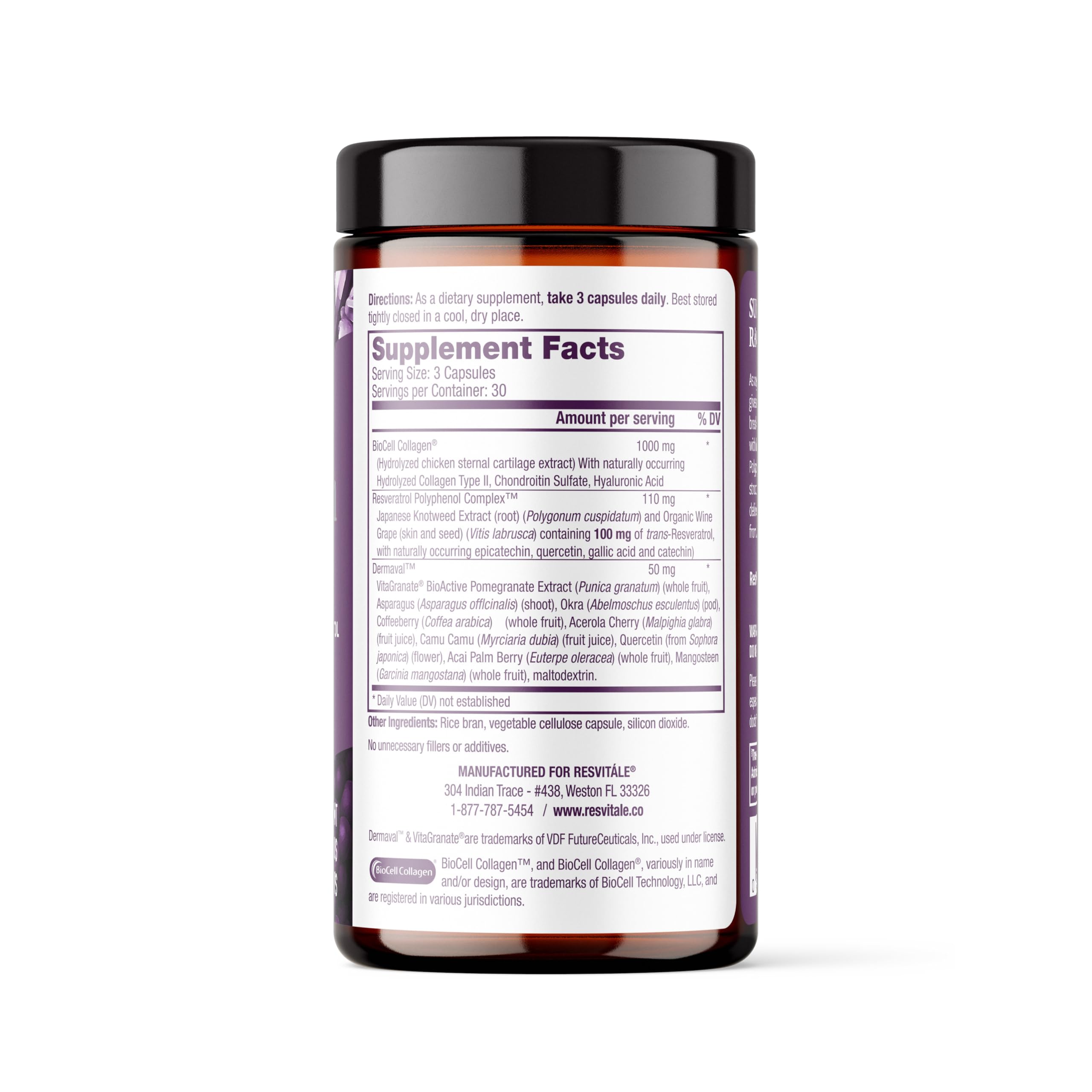 ResVitale Ultra Collagen Enhance capsules closeup showcases veggie formula for skin support