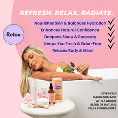 Retox Wellness Love Heals lavender scent, aromatic mist for soothing rituals.