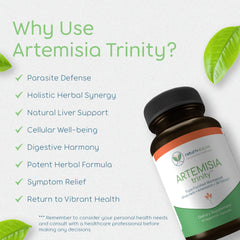 Packaging box of Return Healthy Artemisia Trinity on display.