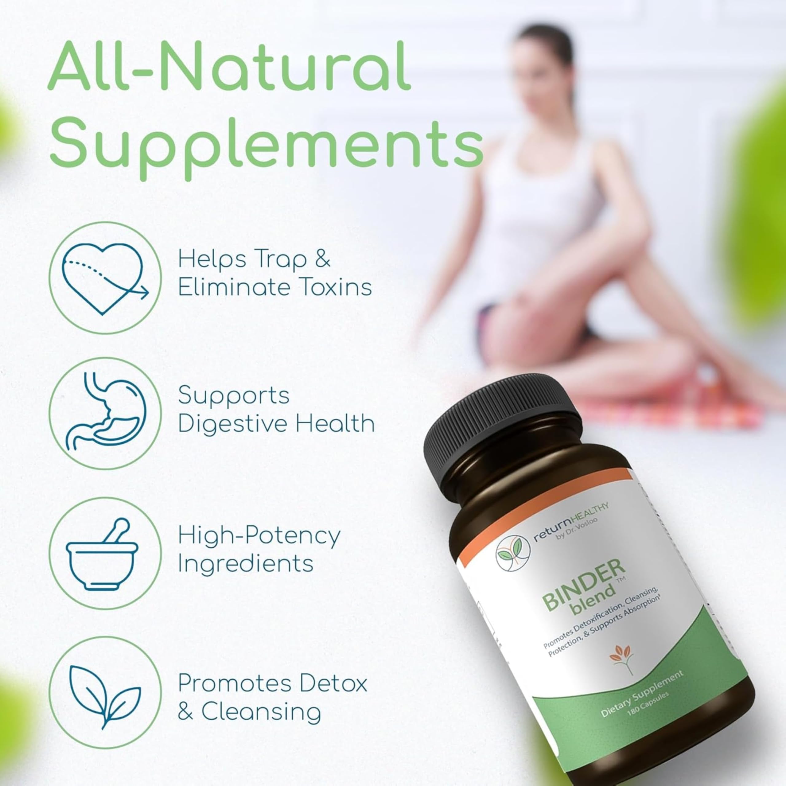 Bentonite clay component suggests natural purification for gut health.