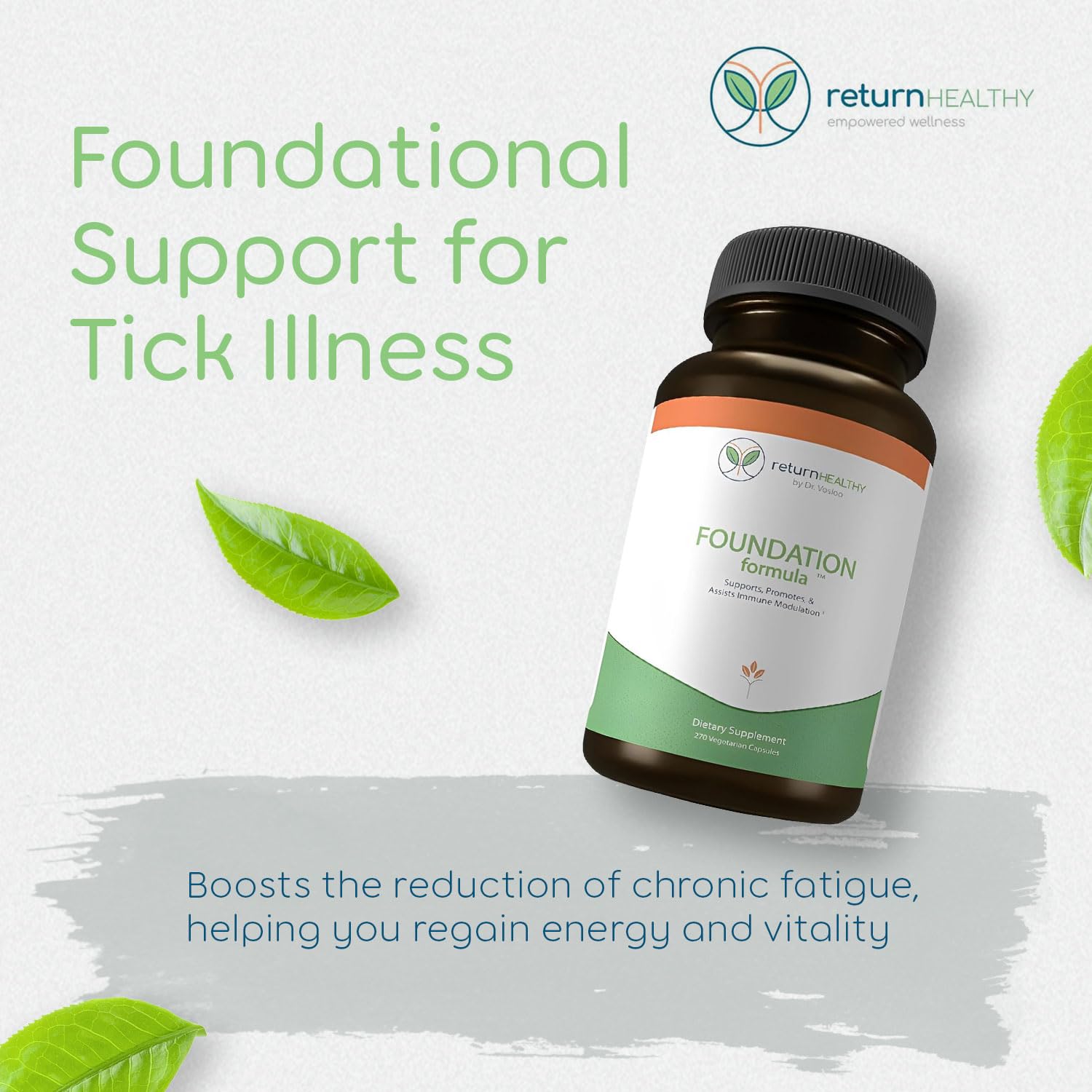 Return Healthy Foundation capsules-dispensing shows convenient daily immune support.