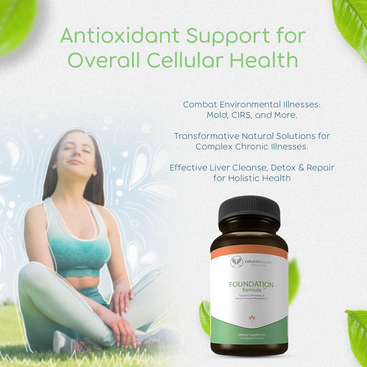 Return Healthy Foundation usage-take-capsules demonstrates a simple daily routine.