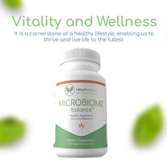 Daily-use scene featuring Return Healthy Microbiome Balance on a shelf.