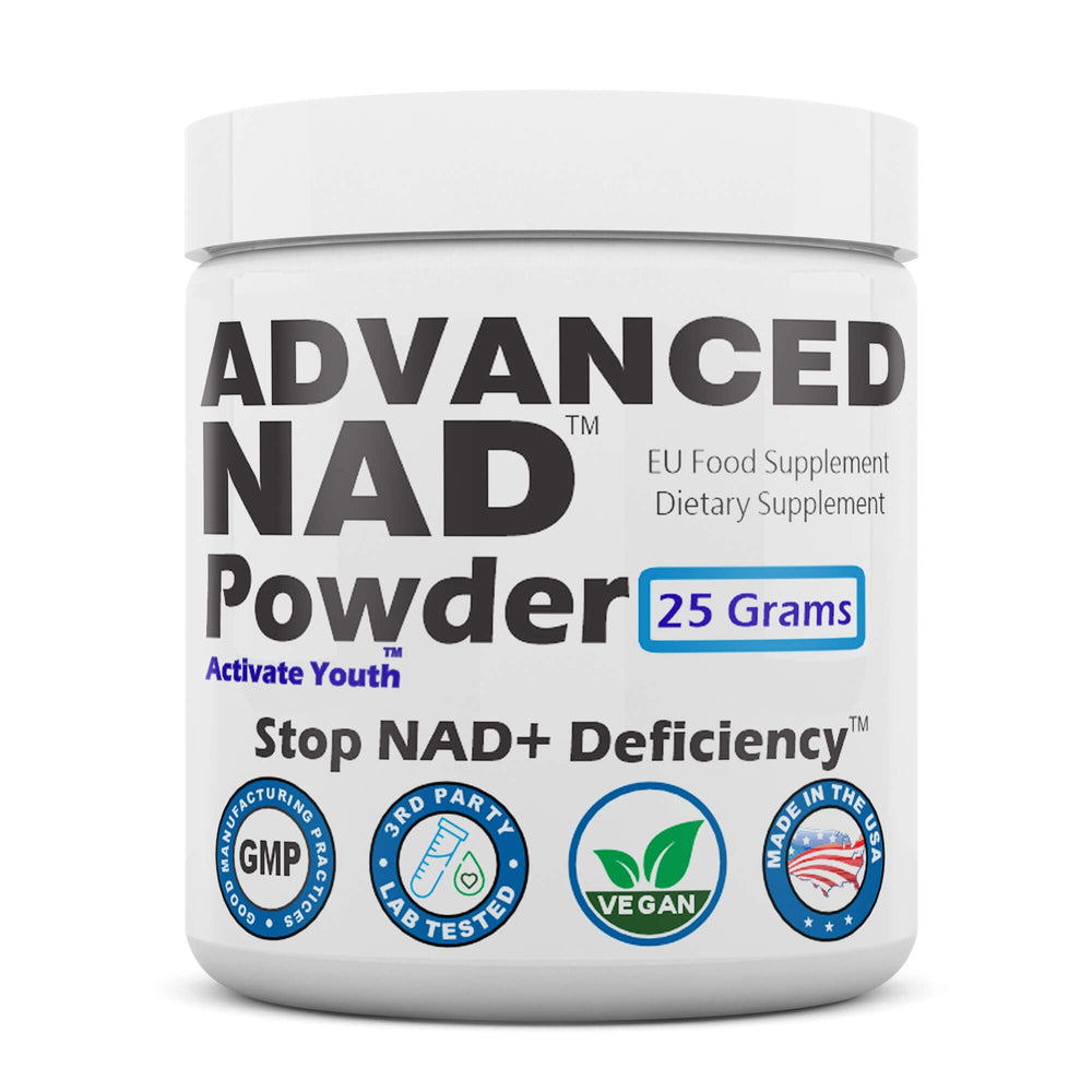 REVGENETICS NAD powder bottle on shelf suggesting daily energy support